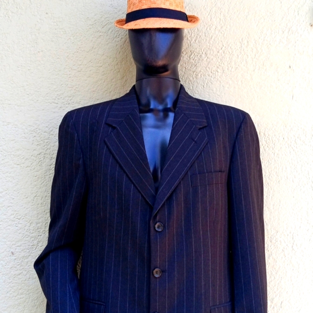 DAVID BIOS MEN'S PIN STRIPED (3) BUTTON WOOL BLEND LUX BLAZER